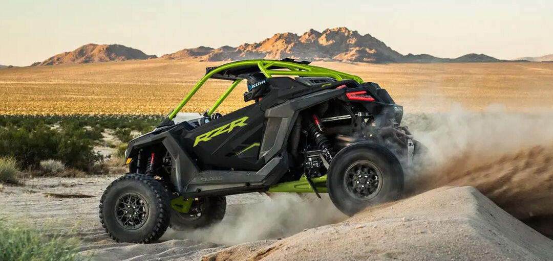 RZR Pro Polaris Off-Roader Descending Down a Hill of Sand