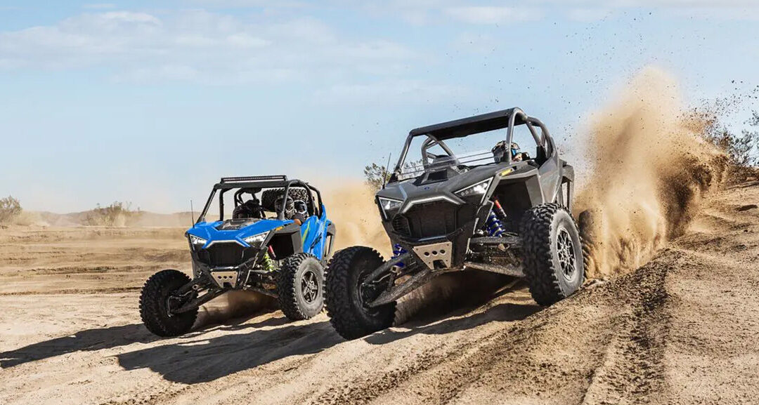Polaris RZR Turbo Driving Through sand dunes